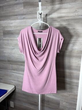 Nally & Millie Draped Cowl Neck Top - Light Purple 1877